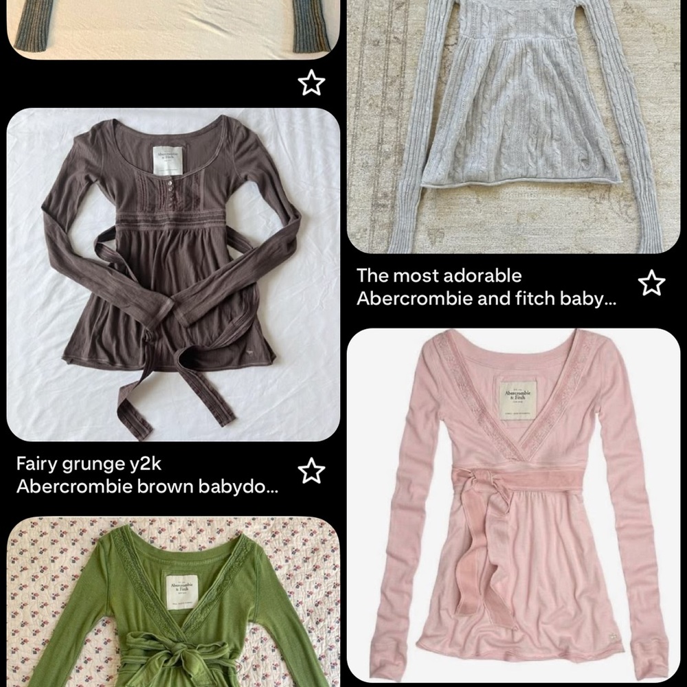 Abercrombie Long Sleeve Babydoll Tops